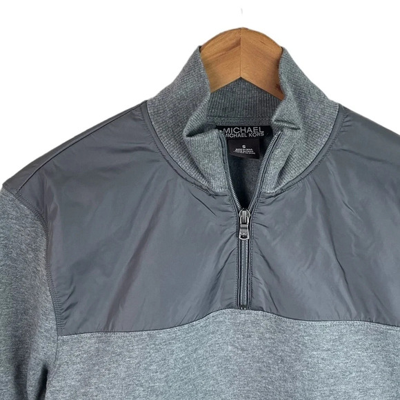 B2 Mens Michael Michael Kors Designer 1/4 Zip Fleece Pullover Jacket S - Picture 4 of 7